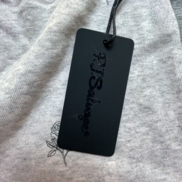 PJ Salvage Shorts Womens Large Pale Pink Black Roses Drawstring Comfy Lounge - Picture 2 of 6